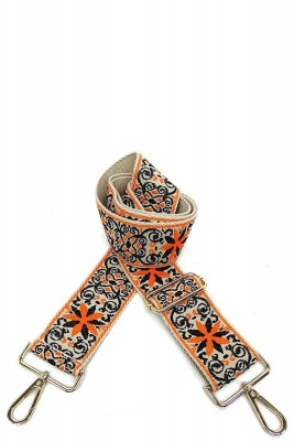 Wide Aztec Tribal Pattern Guitar Strap SS050F ORANGE